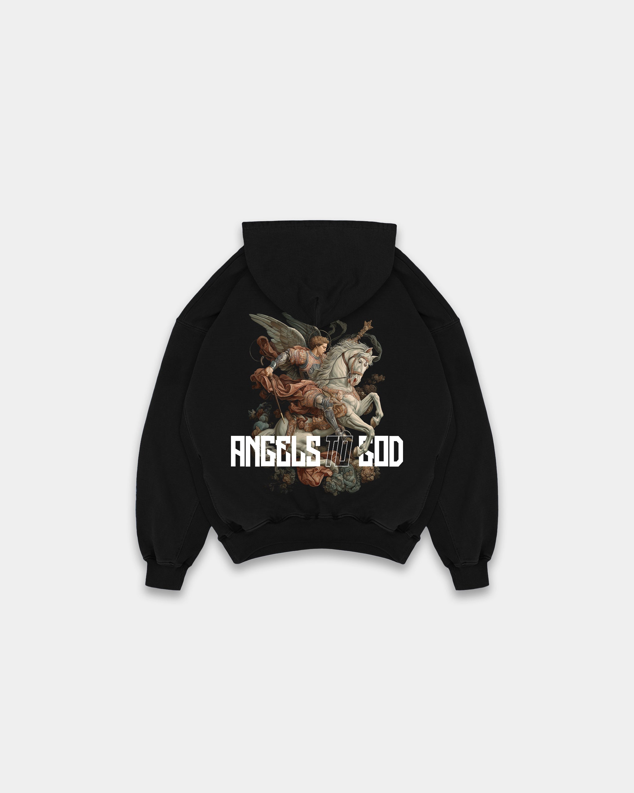 ATG 'THRONE BREAKER ANGEL' ZIPPED HOODIE BLACK