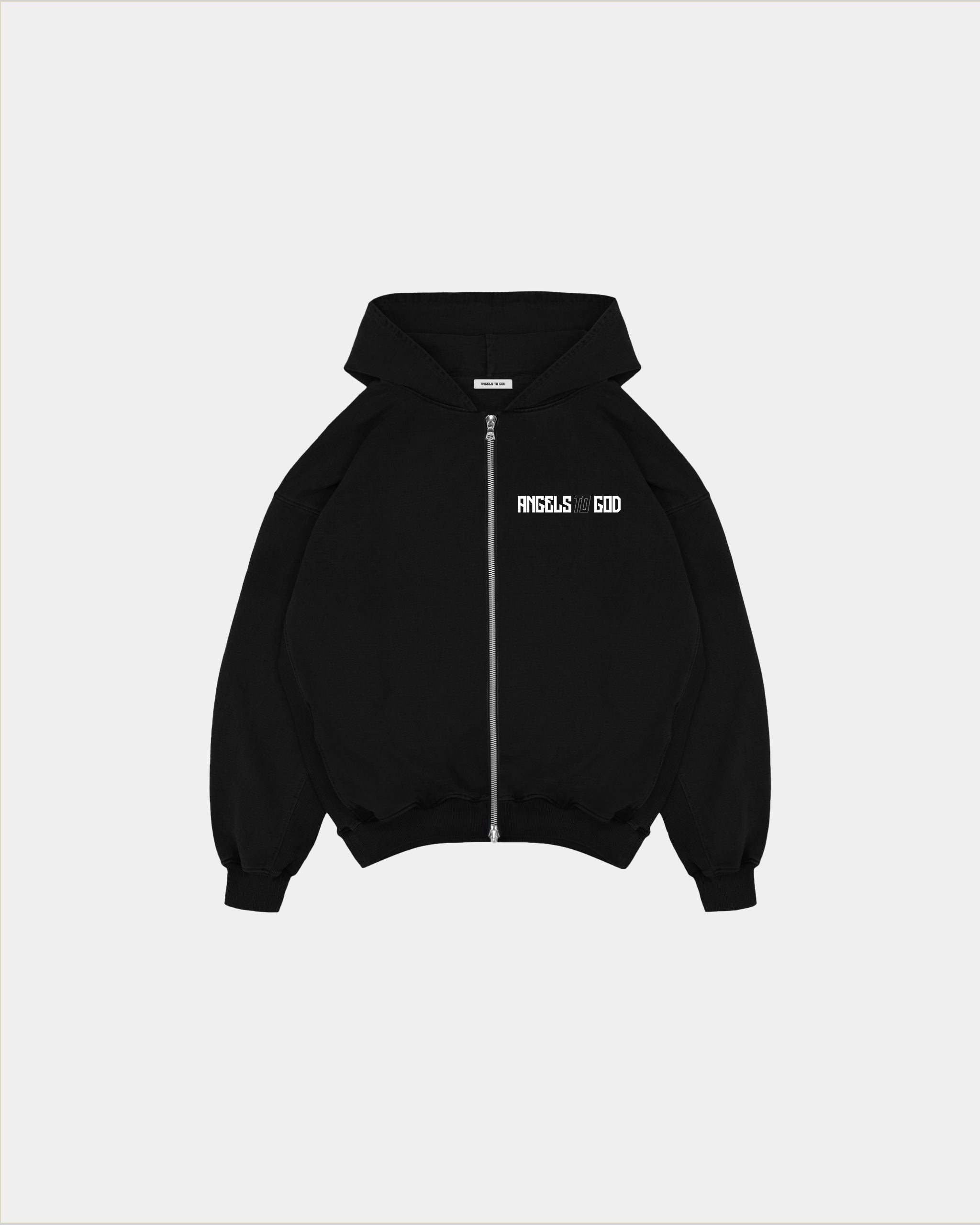 ATG 'THRONE BREAKER ANGEL' ZIPPED HOODIE BLACK-2