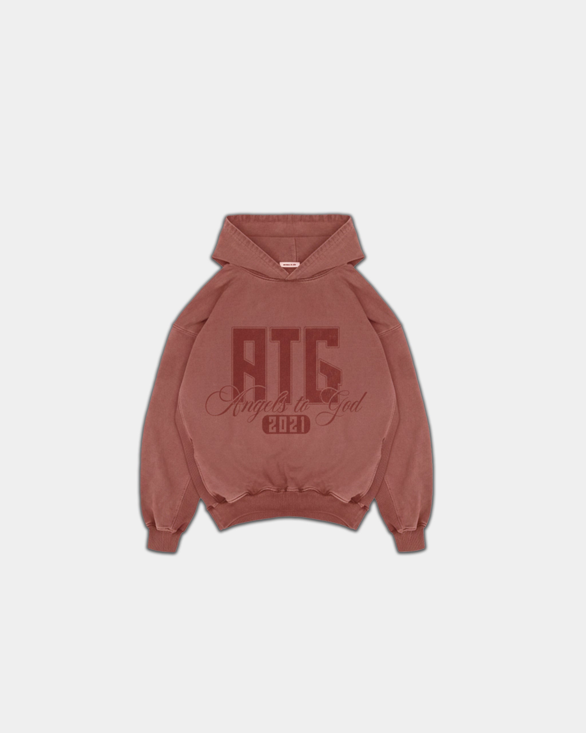 ATG 'STATEMENT' HOODIE IN WASHED PEACH